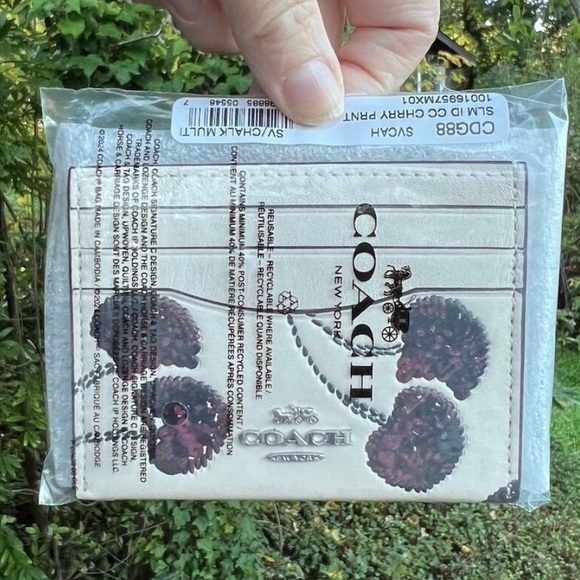 Coach Other - COACH Slim Id Card Case With Cherry Print CDG88 NWT AUTHENTIC